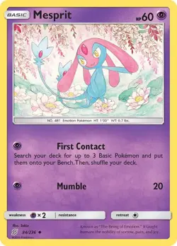 Mesprit Uncommon SM - Unified Minds 84/236 NM English Pokemon Card - Image 1