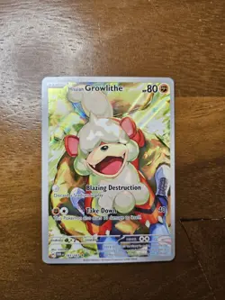 Pokemon TCG Hisuian Growlithe Twilight Masquerade Illustration Rare Card 181/167 - Image 1