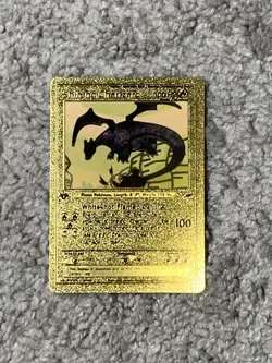 Shining Charizard HP100 #107/105 First Edition Gold Foil Fan Art Card NM - Image 1