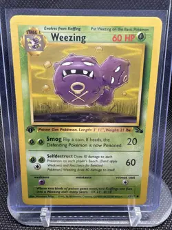 Pokemon TCG Weezing 1st Edition Uncommon Card Fossil, 45/62 Never Played, NM! - Image 1