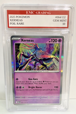 XERNEAS HOLO FOIL 2025 Pokemon RARE #064/132 Card GRADED 10 MINT - Image 1