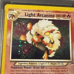 Pokemon Neo Destiny Light Arcanine Holo Rare Card 12/105 PSA 8 - Image 3