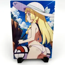 PokeGirl Lillie Sexy Anime Waifu Bikini Girl Doujin Lewd Goddess Story Art Card - Image 1