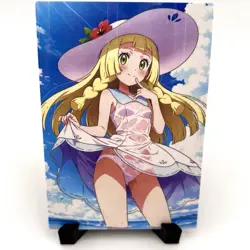 PokeGirl Lillie Sexy Anime Waifu Girl Lewd Goddess Story Holographic Art Card - Image 1
