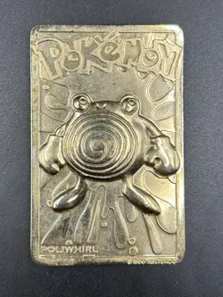 Pokemon Poliwhirl 23K Gold Plated Trading Card 1999 Burger King Promo - Image 1