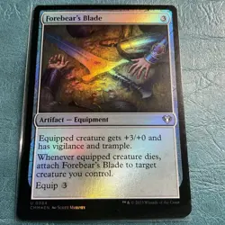 Forebear's Blade Commander Masters Uncommon 0384 Foil NM MTG - Image 1