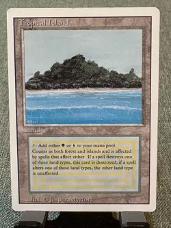 MTG Tropical Island - Revised Edition Rare Land Magic The Gathering NM - Image 1