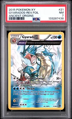 2015 Pokemon XY Ancient Origins 21/98 Gyarados-Reverse Foil PSA 7 - Image 1