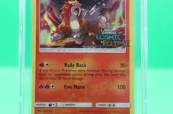2019 Pokemon ENTEI SM219 Cosmic Eclipse Pre-Release Stamped Promo CGC 8.5 - Image 4