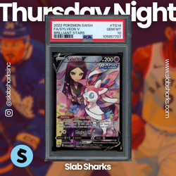 2022 POKEMON SWSH BRILLIANT STARS: TRAINER GALLERY #TG14/TG30 SYLVEON V PSA 10 - Image 1