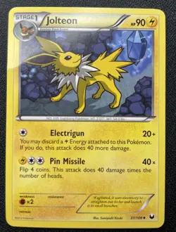 Pokemon Jolteon 37/108 Dark Explorers Non-Holo MP / DMG - Image 1