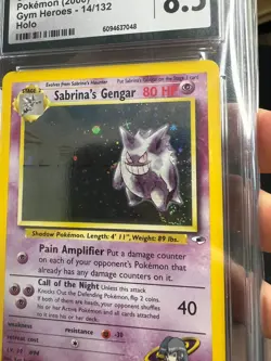 Pokemon Sabrina's Gengar #14 Gym Heroes Holo *FART SWIRL* CGC 8.5 NM/MINT+ - Image 2