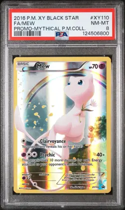Mew XY110 Mythical Pokemon Collection Black Star Promo Full Art PSA 8 - Image 1