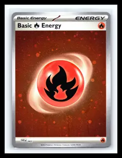 💥 Pokemon TCG Fire Energy Cosmos Holo SVE 002 Pokemon 151 w/ Swirl 🌀 - Image 1