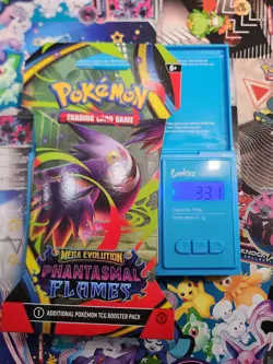 VERY HEAVY! 33.1g Phantasmal Flames Pokemon TCG Sleeved Booster Pack (SEALED)✅ - Image 1