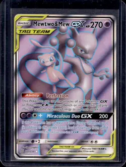 2019 Pokemon Sun & Moon Unified Minds Mewtwo Mew Tag Team #222/236 - Image 1