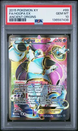 2015 POKEMON XY ANCIENT ORIGINS #89 FULL ART/HOOPA EX PSA 10 - Image 1