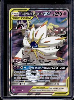 2019 Pokemon Sun & Moon Cosmic Eclipse Solgaleo Lunala Tag Team Holo #75/236 - Image 1