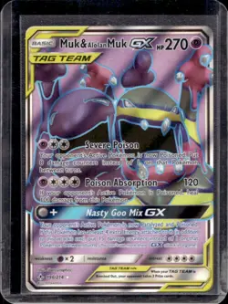 2019 Pokemon Sun & Moon Unbroken Bonds Muk Alolan Tag Team #196/214 - Image 1