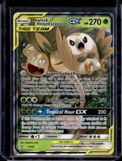 2019 Pokemon Sun Moon Unified Minds Rowlet Alolan Exeggutor Tag Team Holo #1/236 - Image 1