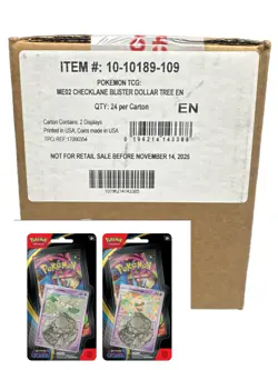 Pokemon ME02 Phantasmal Flames Checklane Blister Case 24ct Dollar Tree Sealed - Image 1