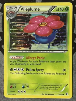 Pokemon TCG - VILEPLUME - Boundaries Crossed 3/149 Rare Holo - LP - Image 1