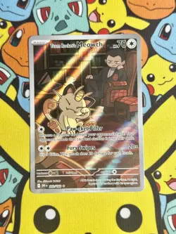 2025 Team Rocket's Meowth 203/182 Sv10: Pokemon Destined Rivals Holo - Image 1
