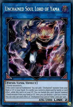 Yugioh! LP Unchained Soul Lord of Yama - MP24-EN101 - Prismatic Secret Rare - 1s - Image 1
