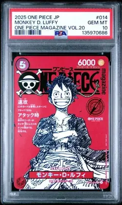 Monkey D Luffy One Piece Mag Vol. 20 Promo #ST21-014 Japan PSA 10 GEM MT - Image 1
