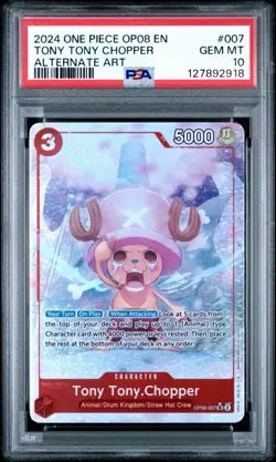 2024 ONE PIECE OP08 TONY TONY CHOPPER ALTERNATE ART # 007 PSA 10 - Image 1