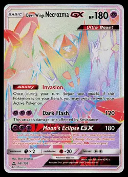 Pokemon Card - Dawn Wings Necrozma GX Ultra Prism 161/156 Secret Rare - Image 1