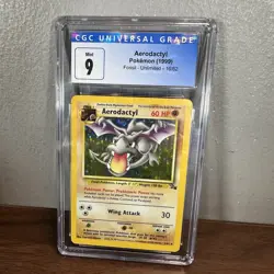 Aerodactyl 1/62 Fossil Holo Rare Pokemon TCG Card CGC Graded 9 Mint - Image 1