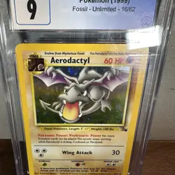 Aerodactyl 1/62 Fossil Holo Rare Pokemon TCG Card CGC Graded 9 Mint - Image 2