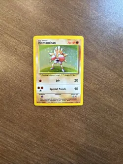 Hitmonchan Base Set Holo Unlimited Rare Pokemon TCG Card 7/102 - Image 1