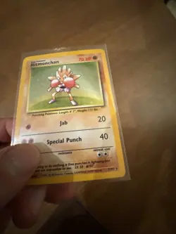 Hitmonchan Base Set Holo Unlimited Rare Pokemon TCG Card 7/102 - Image 5