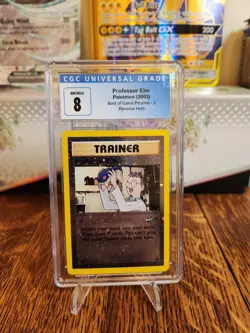CGC 8 NM-MINT Professor Elm # 3 Best of Game REVERSE HOLO PROMO Pokemon Card Psa - Image 2