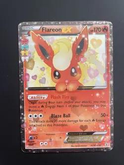 Pokemon TCG Flareon EX Holo Rare Card Generations Radiant Collectible RC6/RC32 - Image 1