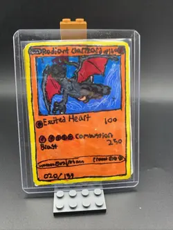 Custom Hand Drawn, Radiant Charizard card, fake card, not authentic awesome art - Image 1