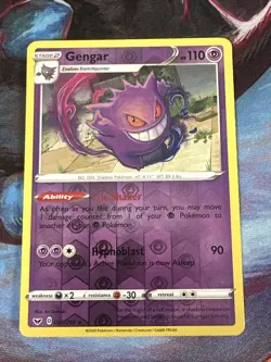 Pokemon TCG Gengar 085/202 Swsh01: Sword & Shield 2020 Reverse Holo Rare Card - Image 1