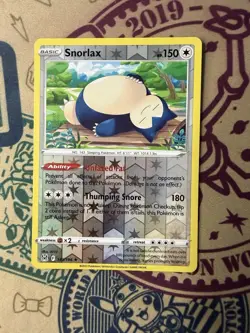 Pokemon TCG Snorlax Sword & Shield Lost Origin Reverse Holo Rare Card 143/196 - Image 3