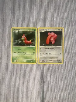 Pokemon TCG Lickitung And Wurmple Cards Platinum Yuka Morii Clay Art LP - Image 1