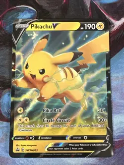 Pokemon TCG Pikachu V SWSH: Sword & Shield Promo Card SWSH063 - Image 1