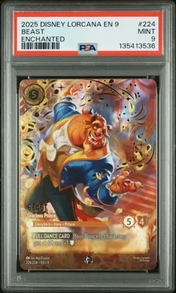 2025 Disney Lorcana En 9-Fabled #224 Beast Enchanted PSA 9 - Image 1