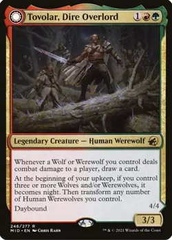 MTG Tovolar Dire Overlord/Tovolar the Midnight Scourg Midnight Hunt Rare NM - Image 2