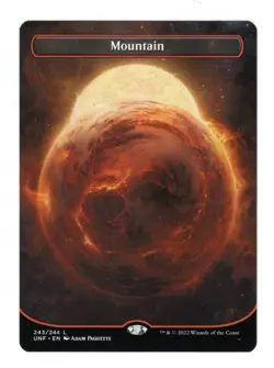 MTG - Mountain (243) - Borderless Nonfoil - Unfinity - "Orbital" - NM - Image 1