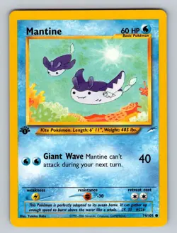 Mantine 1st Edition Pokemon TCG Common Neo Destiny 074/105 NM - Image 1