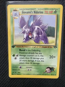 Pokemon 1st Edition Giovanni’s Nidorino 45/132 - Gym Challenge - Near Mint - Image 1