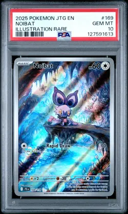 2025 POKEMON JTG EN-JOURNEY TOGETHER ILLUSTRATION RARE #169 NOIBAT PSA 10 - Image 1