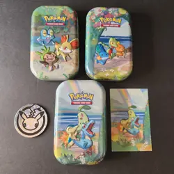 3 Celebrations 25th Anniversary Mini Tin Pokemon Display Empty Storage Coin 2021 - Image 1