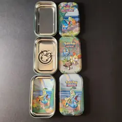 3 Celebrations 25th Anniversary Mini Tin Pokemon Display Empty Storage Coin 2021 - Image 3